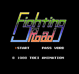 Fighting Road title screen for Famicom